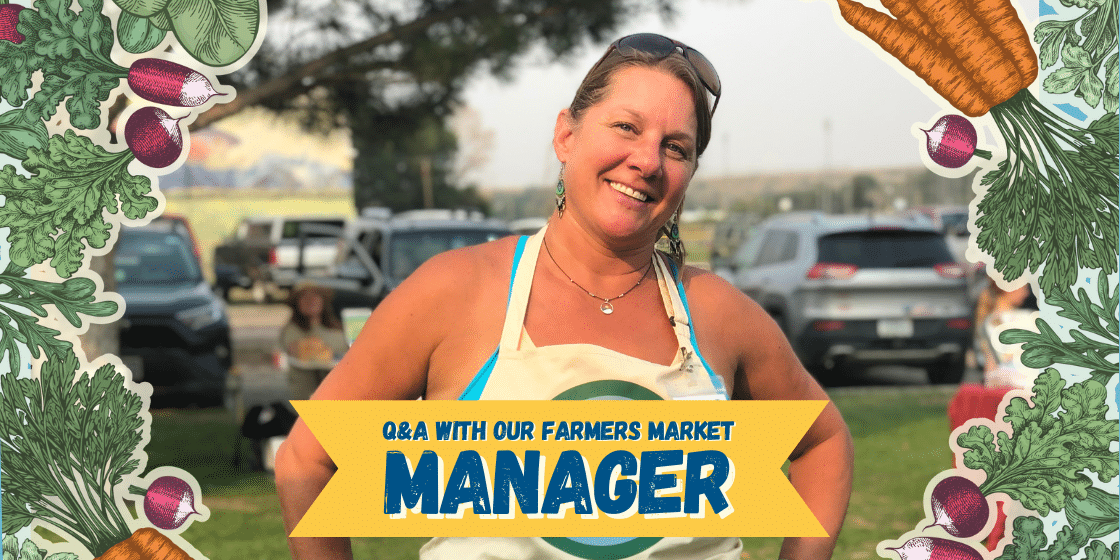 Shannan Mascari, the livingston farmers market manager, posing at the wednesday night market